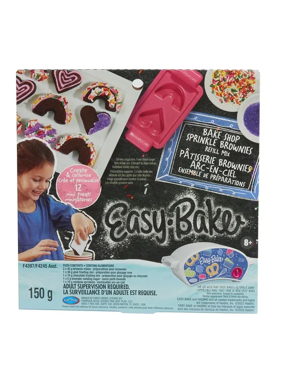 Easy-Bake Ultimate Oven Toy Bake Shop Sprinkle Brownies Refill Mix, Kids Toys for Ages 3 up