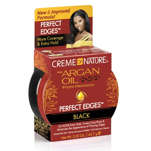 Creme of Nature Argan Oil Perfect Edges Black Hair Gel 2.25 oz.