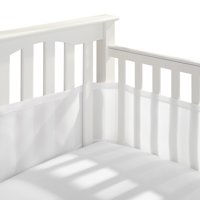 BreathableBaby Classic Breathable Baby Mesh Crib Liner, Anti-Bumper, Non-Padded  White