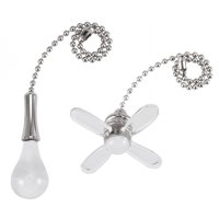 Unique Bargains 1Set Acrylic Clear Fan Bulb Pendant with 6 inch Sliver Tone Pull Chain