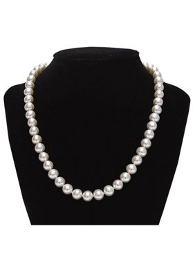 Genuine 9.5-10mm Freshwater Cultured Pearl Necklace In Sterling Silver