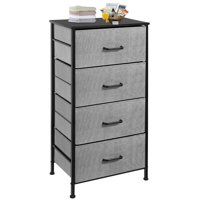 KingSo Black Dressers for Bedroom, Chest of Drawers, Storage Cabinet with 4 Fabric Drawers Dresser, Small Dressers for Living Room, Tall Baby Dresser for Kids Children Nursery Toddler