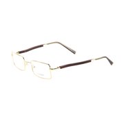 Gold & Wood Monturesd Rectangular Eyeglass Frames 47mm Gold/Brown