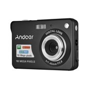 Andoer 18M 720P HD Digital Camera Video Camcorder with 2pcs Rechargeable Batteries 8X Digital Zoom -shake 2.7inch LCD Kids Christmas Gift