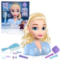 Disney Frozen 2 Elsa Styling Head, 14-Pieces Include Wear and Share Accessories, Blonde, Hair Styling for Kids