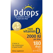 Ddrops Adult Vitamin D Liquid Drops, 2000 IU, 180 Ct
