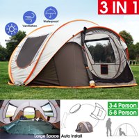3-4/5-8 Person Dome Tent Windproof Waterproof UV Protection Large Automatic Setup Camping Tent for Hiking Outdoor