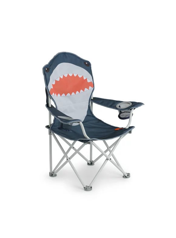 Firefly! Outdoor Gear Finn the Shark Kid's Camping Chair - Navy/Orange/Gray Color