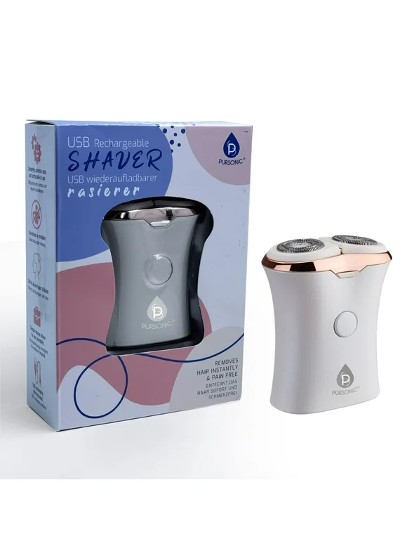 Pursonic Usb Rechargeable Ladies Shaver, Removes Hair Instantly & Pain Free, Perfect Design Is Great For Legs, Bikini, Arms And Ankles! (White)