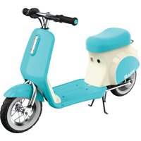 Razor Pocket Mod Petite - 12V Miniature Euro-Style Electric Scooter for Ages 7+, Hub-Driven Motor, Air-Filled White Wall Tires, Up to 40 min Ride Time