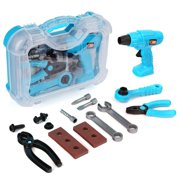 Toy Tool Set for Kids, Children Play Pretend Toy Kit Set for Boys, Gift Workbench Construction Workshop Toolbox Tools for boys Girls, 14 Pcs