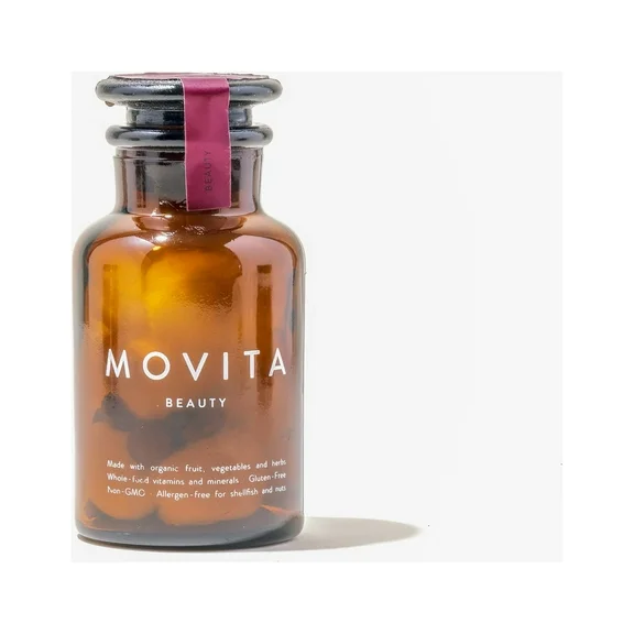 Movita Beauty - for Healthy Hair, Skin, Nails, Bottle of 30 Tablets - Certified Organic, Gluten-Free