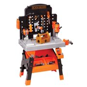 Decker Power Tool Workshop - Play Toy Workbench for Kids with Drill, Miter Saw and Working Flashlight - Build Your Own Tool Box  75 Realistic Toy Tools and Accessories Exclusive