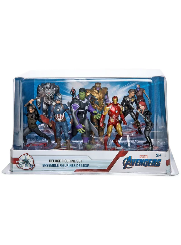 Marvel Avengers Endgame 9-Piece Deluxe PVC Figure Play Set (Captain America, Iron Man, Thor, Hulk, Black Widow, War Machine, Thanos, Nebula, Hawkeye & Ant-Man)