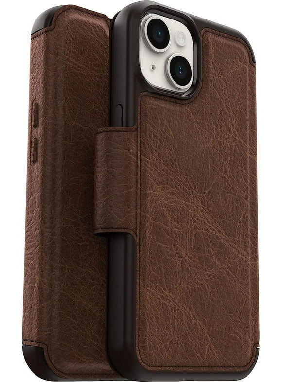 OtterBox Strada Folio Series Magnetic Case for iPhone 14 & 13, Espresso Brown