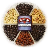 Gourmet Roasted & Salted Nuts and Panned Chocolate Large Variety Gift Tray 6-Section by Its Delish