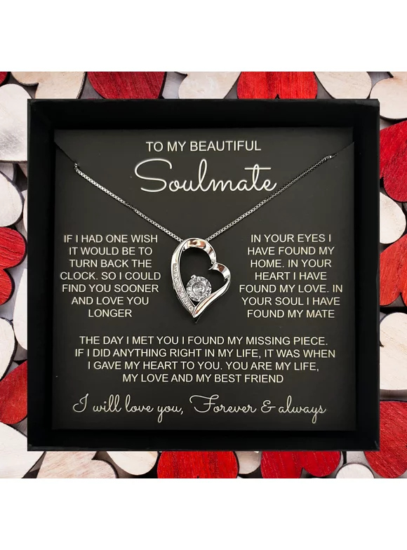 To My Soulmate/Wife Necklace Gift for Valentine Fiance/Girlfriend Gifts for Her