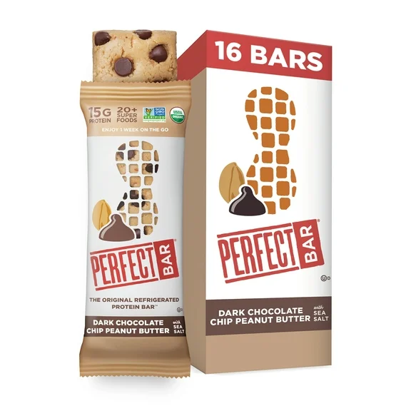 Perfect Bar, Dark Chocolate Chip Peanut Butter Protein Bar, 16 Count