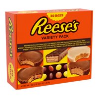 REESE'S Assorted Milk Chocolate, Peanut Butter and White Crme Candy, Gift, 44.1 oz, Variety Pack (30)