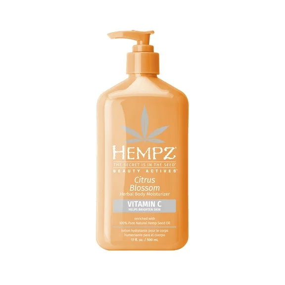 Hempz Lotion Citrus Blossom Daily Body Moisturizer for Dry Skin, 17 fl oz