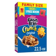 Kellogg's Raisin Bran Crunch Breakfast Cereal, High Fiber Cereal, Made with Real Fruit, Original, 22.5oz, 1 Box