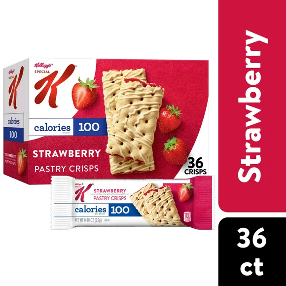 Kellogg's Special K Strawberry Chewy Pastry Crisps, Ready-to-Eat, 15.84 oz, 36 Count