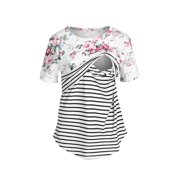 Canis Women Pregnant Maternity Nursing T Shirts Breastfeeding Short Sleeve Shirt Tee Tops