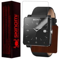Skinomi Watch Skin Dark Wood Cover+Clear Screen Protector for Sony Smartwatch 2
