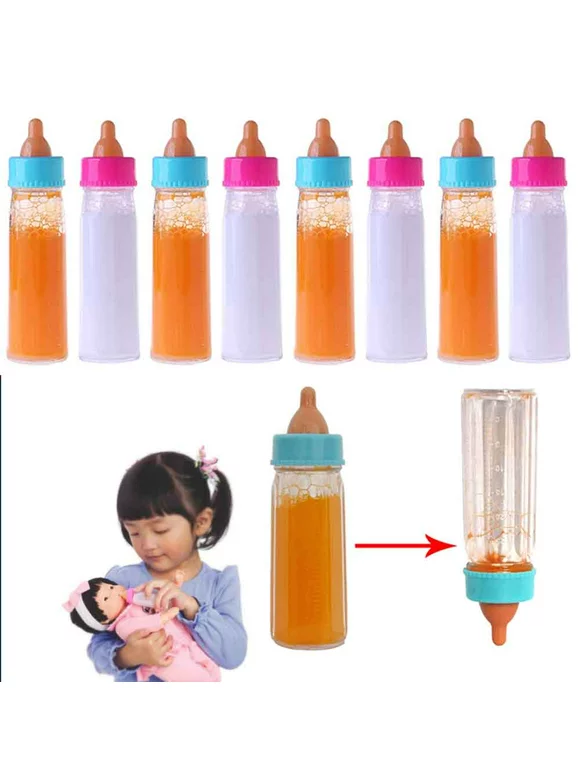8 Pc Baby Dolls Feeding Bottle Magic Set Disappearing Milk Pretend Play Toy
