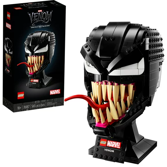 LEGO Marvel Spider-Man Venom Mask Set 76187 Collectible Set - Model Kit for Adults to Build, Home Décor Creative Display, Movie Inspired Gift Idea for Adults
