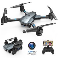 SNAPTAIN A15H Foldable 720P HD Camera Drone with Live Video 120 Wide-Angle Wifi Quadcopter ,Trajectory Flight/Altitude Hold/Headless Mode/3D Flip/One Key Return for Beginners Grey