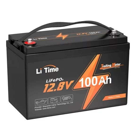LiTime 12V 100Ah TM LiFePO4 Lithium Battery Low Temp Protection  Group 31 Deep Cycle Solar Battery for Trolling Motors