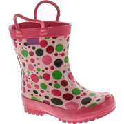 Pluie Pluie Toddler Little Girls Pink Polka Dot Rain Boot Shoes