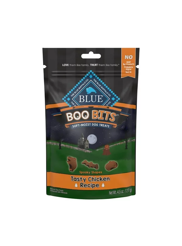 Blue Buffalo Boo Bits Halloween Dry Soft Treats for Dogs, Whole Grain, Chicken, 4.5 oz. Bag