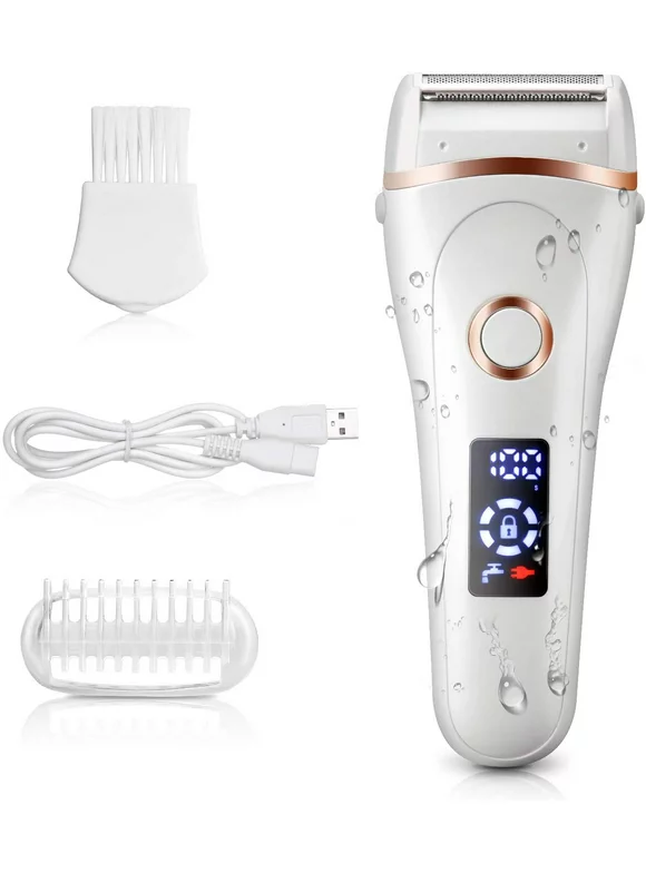 Xelparuc Electric Razor for Women,Wet & Dry Rechargeable Cordless Painless Lady Electric Shaver Body Hair Remover for Legs Underarms and Bikini Trimmer for Women with LED Battery Life Display