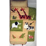SoHo Nap Mat for Toddlers, Safari Jungle, With Pillow and Carrying Strap for Preschool or Daycare