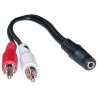 C&E 3.5mm Stereo to Dual RCA Audio Adapter Cable, 3.5mm Female to Dual RCA Male (Red/White), 6 Inch