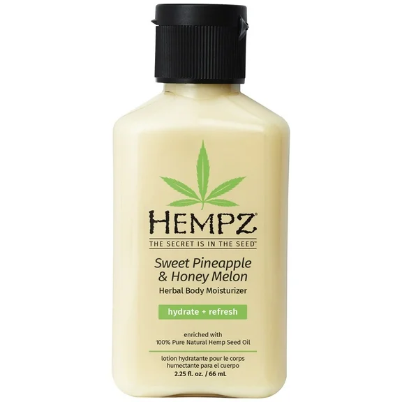 Hempz Sweet Pineapple & Honey Melon Herbal Body Moisturizer for Dry Skin, 2.25 fl oz