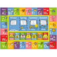 KC CUBS Playtime Collection ABC, Seasons, Months and Days of the Week Educational Learning Area Rug Carpet For Kids and Children Bedrooms and Playroom (3'3" x 4'7")