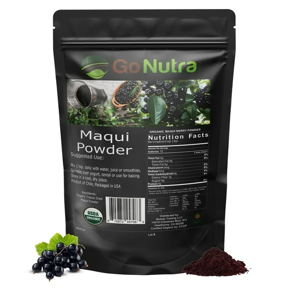 Organic Maqui Berry Powder 1lb - Freeze Dried Antioxidants Polyphenols and ORAC