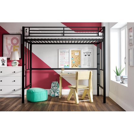 Yourzone Metal Loft Bed Twin Size, Your Zone Twin Wood Loft Bed