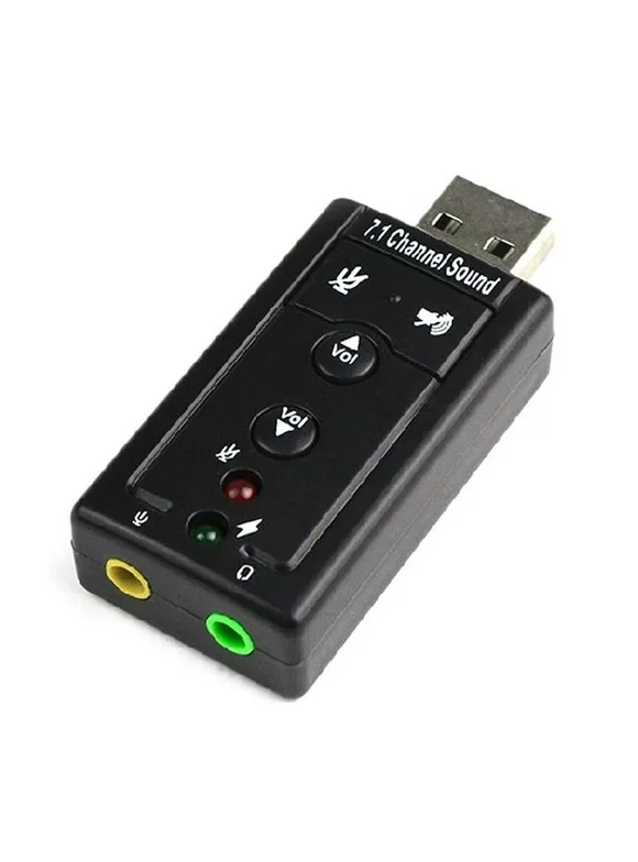 7.1 External USB Sound Card Adapter 3.5mm Audio Jack US Virtual Windows10. I2A1