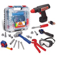 Durable Kids Tool Set, with Electronic Cordless Drill & 20 Pretend Play Construction Accessories, with a Sturdy Case