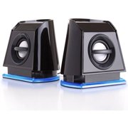 GOgroove BassPULSE 2MX Computer Speaker System with Universal USB Power and Glowing LED Base for Laptops and Desktops