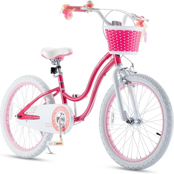 RoyalBaby Stargirl Kids Bike 20 Inch Girls Bicycle for Children with Kickstand Basket Pink