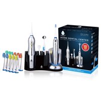 Pursonic rechargeable sonic toothbrush and rechargeable water flosser with 12 brush heads