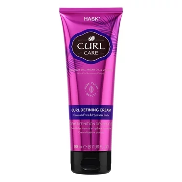 Hask Curl Care Moisturizing Shine Enhancing Hair Styling & Defining Cream with Coconut oil, Argan Oil & Vitamin E, 6.7 fl oz