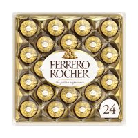 Ferrero Rocher Fine Hazelnut Milk Chocolate, 24 Count, Chocolate Valentine's Day Candy Gift Box, 10.5 oz