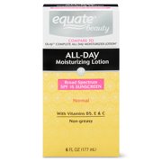 Equate Beauty All Day Moisturizing Sunscreen Lotion for Normal Skin, Broad Spectrum SPF 15, 6 Fl. Oz.