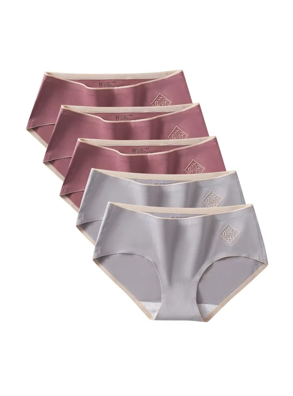 Miarhb Women period cotton brief underwear Women's Thin Briefs In Solid Color With NonTrace MidWaist Underwear 5PC for me